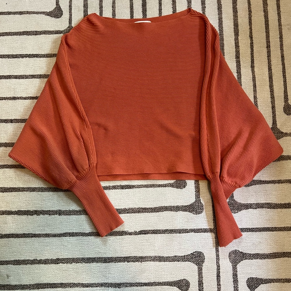 Altar’d State Rust Puff Sleeve Sweater